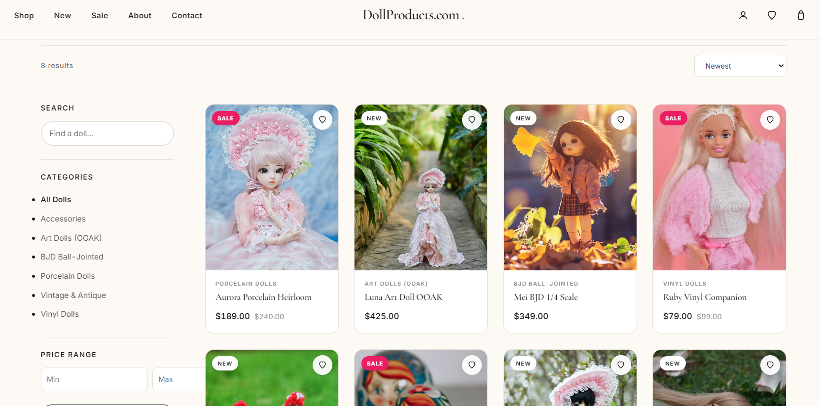 DollProducts.com – Premium Doll Store E-Commerce Website with Source Code & Domain Included screenshot 3